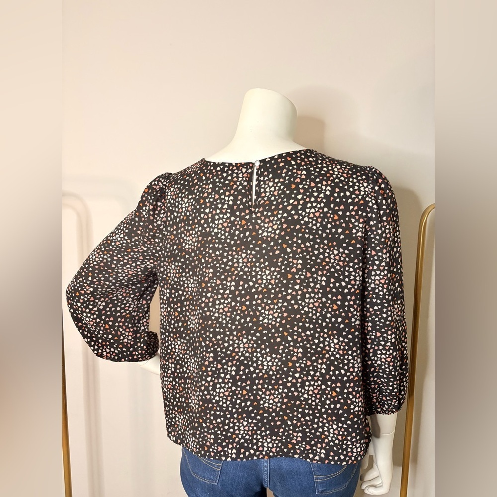 Apt. 9 Brown and White 3/4 Sleeve Blouse - Picture 2 of 6